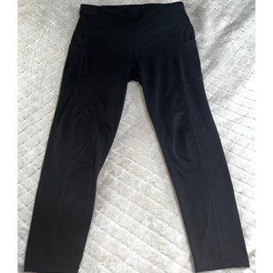 Gaiam Womens Yoga Leggings Black SZ Small 2-pockets Workout Calf-length Stretch